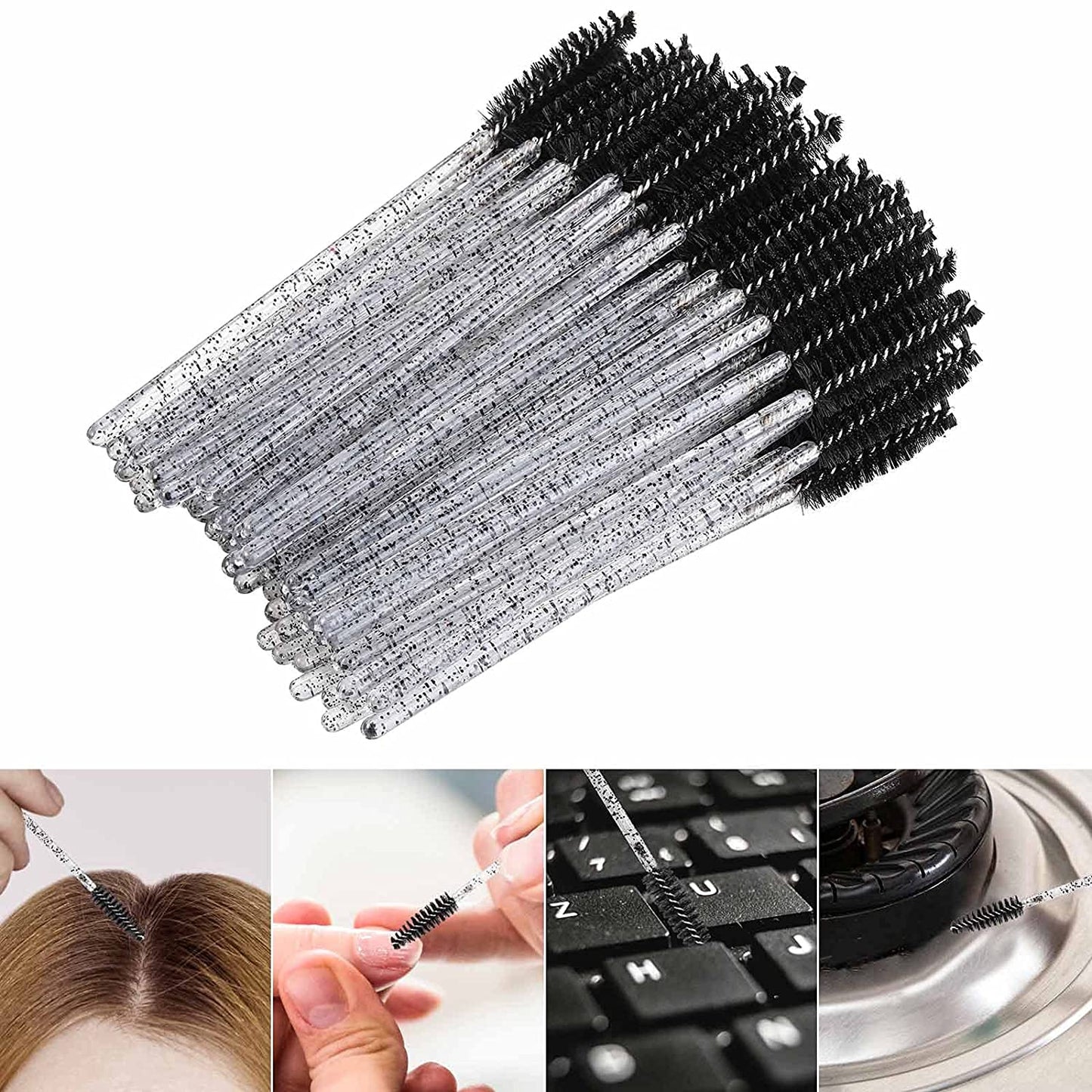 200 mascara sticks, disposable eyelash brush, black