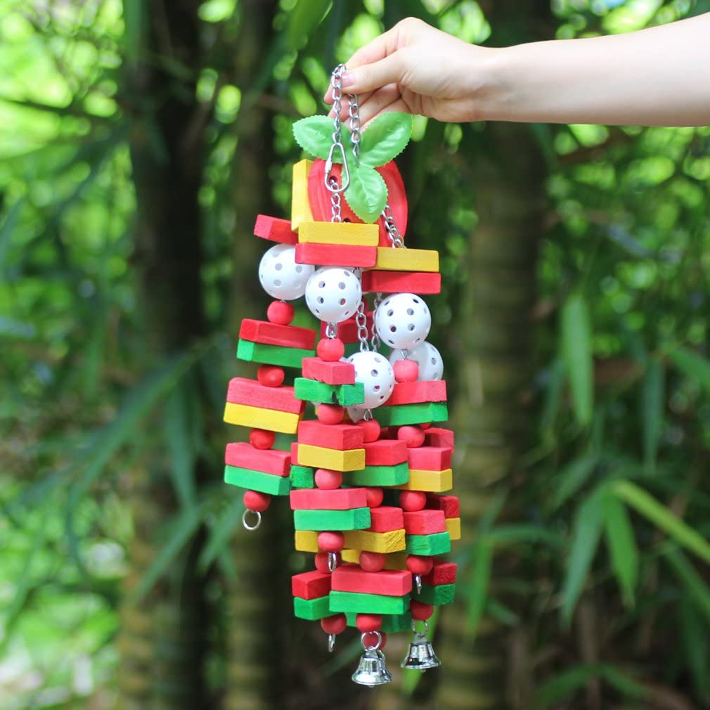 Large and Medium Bird Chewing Toy - Apple