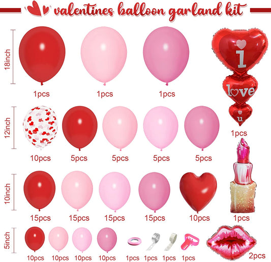 151PCS Valentine's Day Balloon Garland Arch Kit, 38''