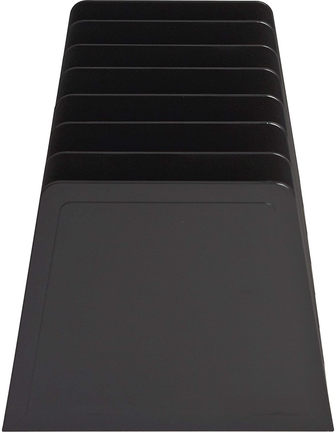 Desk file organizer, 7 compartments, colour: black