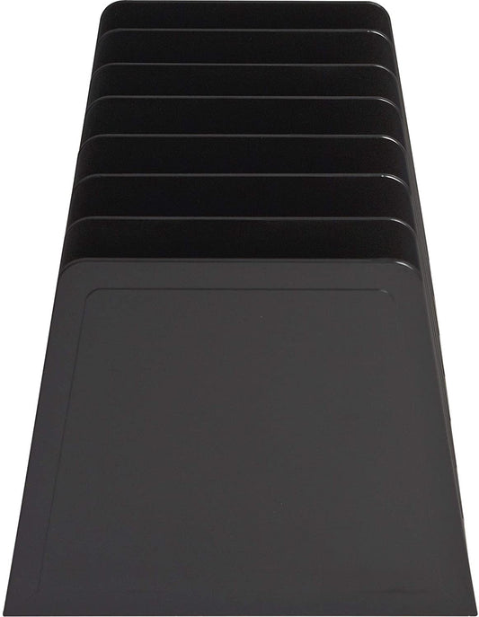 Desk file organizer, 7 compartments, colour: black