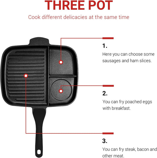 Multi-function Divided Frying Pan Nonstick All-In-One