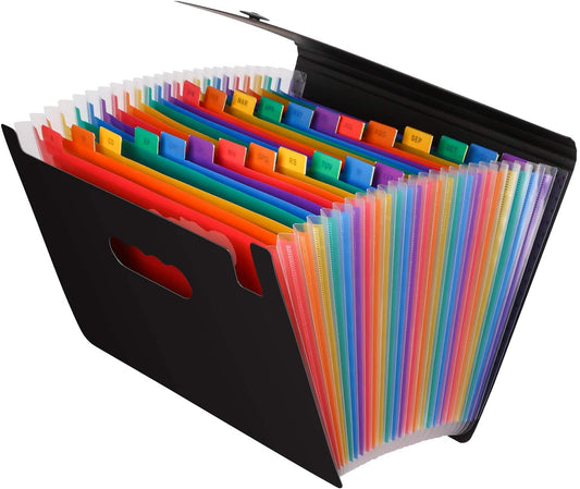 24-Pocket Expanding File Folder with Cover, Letter Size