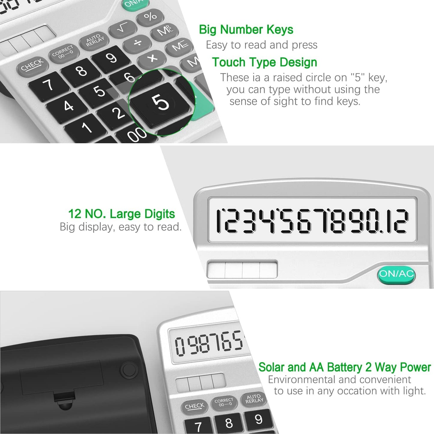 calculator 4 pack (2 basic black and 2 upgraded silver)