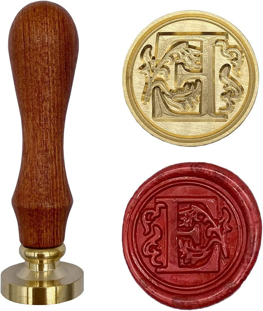 Wooden Wax Seal Vintage Retro Style (Letter E)