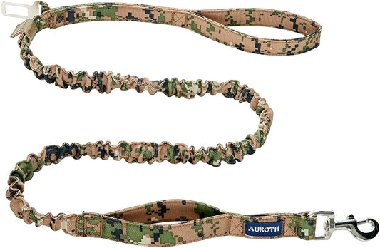 Heavy Duty Bungee Dog Leash, 6' (Woodland Camo)