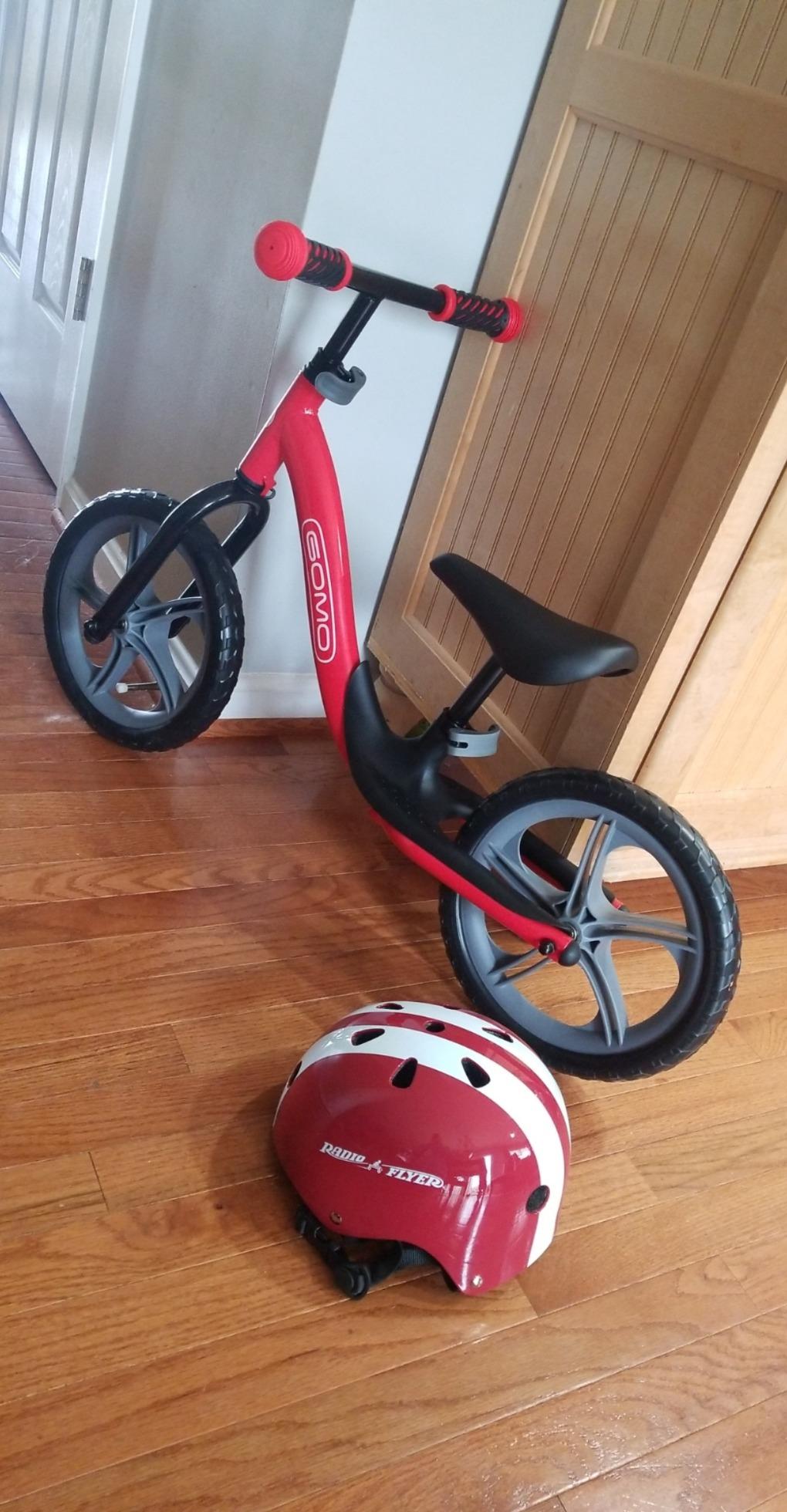 Balance bike, for children, with footrest, Colour: Red/Grey