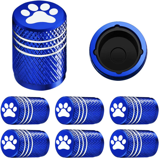 Blue 8 Pack Tire Valve Stem Caps