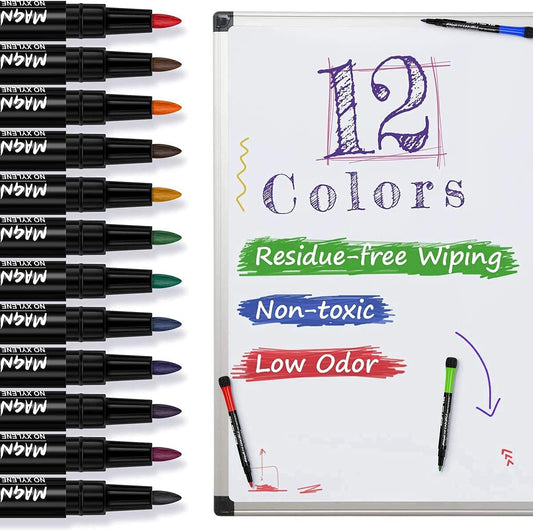 Magnetic Dry Erase Markers - 12 Colors