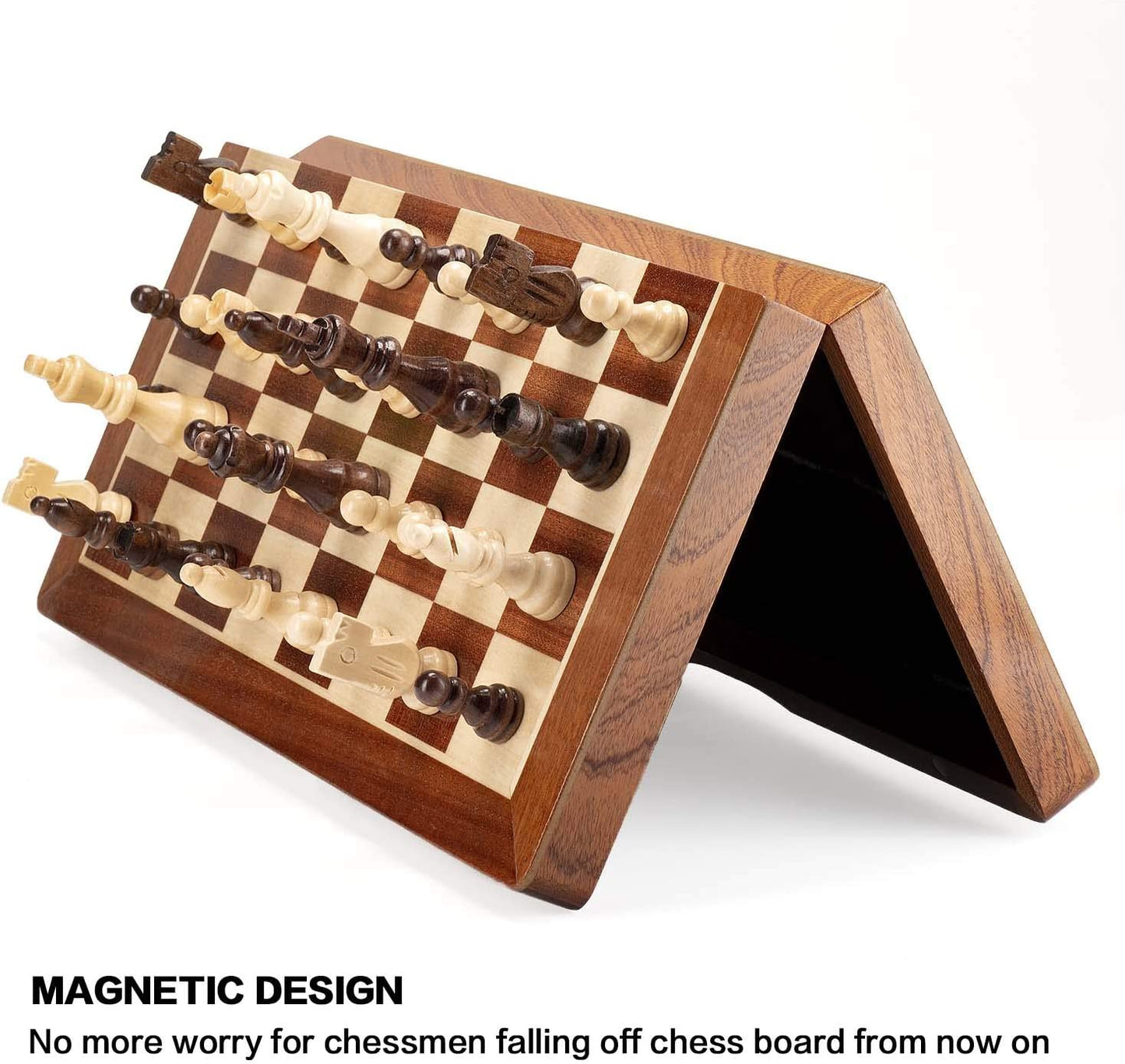 Magnetic Wooden Chess, 3.03", 2 Storage Bags