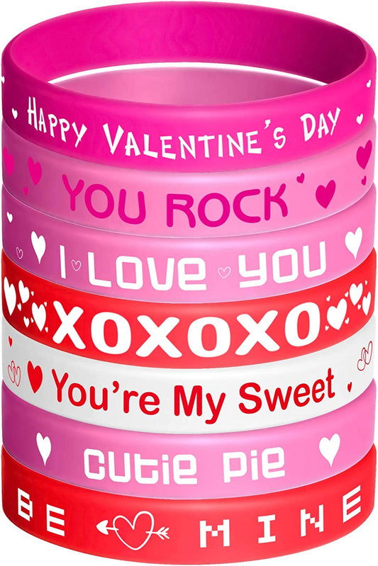 35 Pieces Valentine's Day Rubber Bracelet