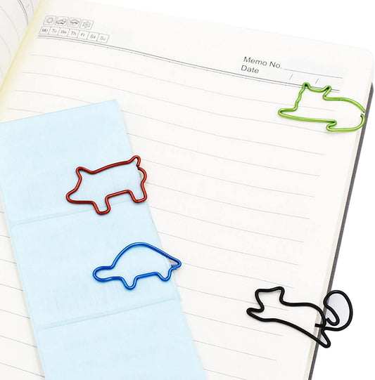 Assorted Size Paper Clips (40 Counts/Turtle Squirrel Cat Cat)