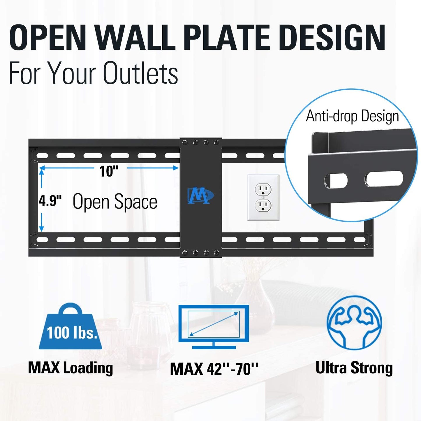 Wall mount for TVs from 42 to 70 inches