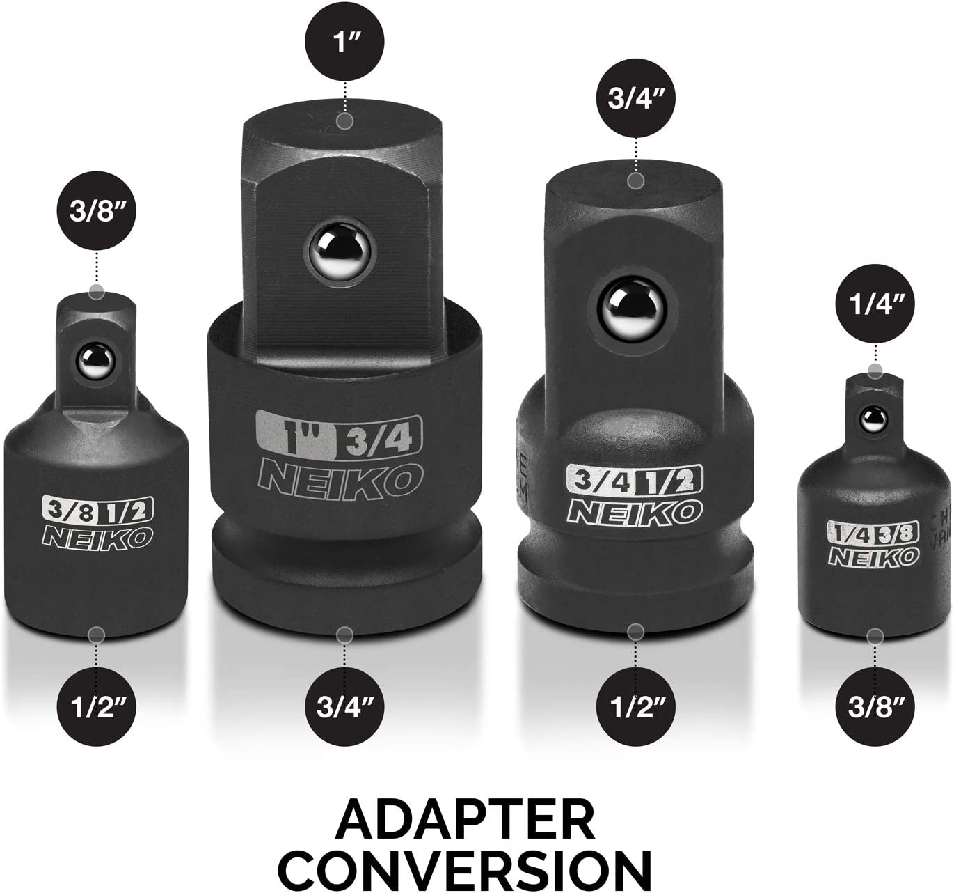 8-Piece Impact Socket Adapter Set, Standard Size