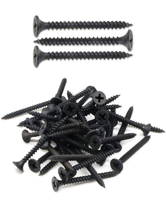 100 Flat Head Drywall Screws, 6 x 1-3/4-Inch, (Black)