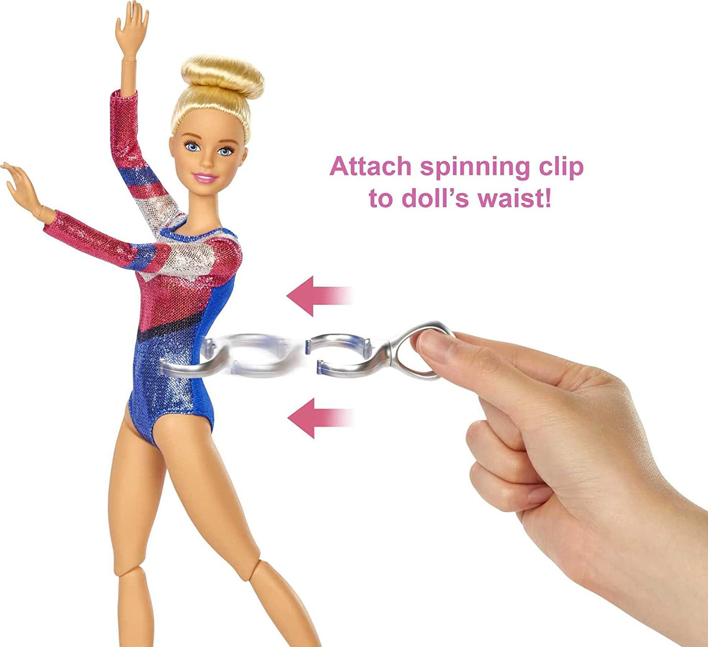 Gymnast doll, balance beam, more than 15 accessories.