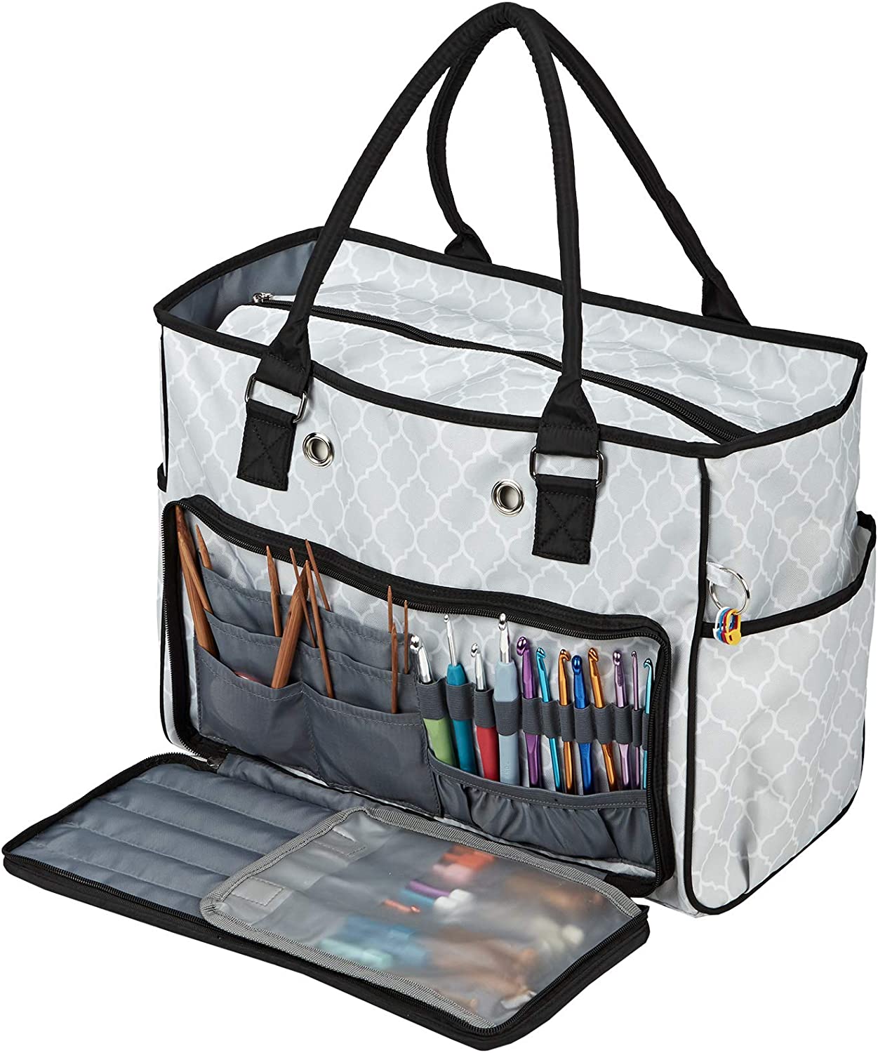 Yarn and accessory storage bag, (white lantern)