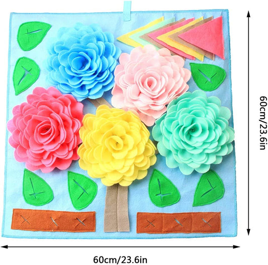 Olfactory and feeding mat for pets, 5-Flowers-A