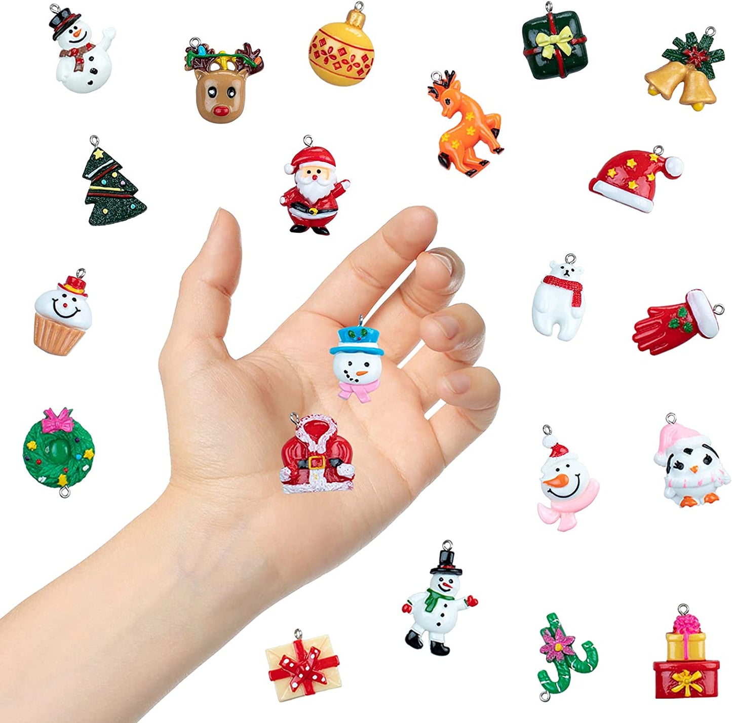 Pack of 30 Mini Resin Christmas Tree Ornaments