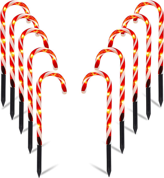 christmas candy cane lights, 10 Inch, 10 Pack