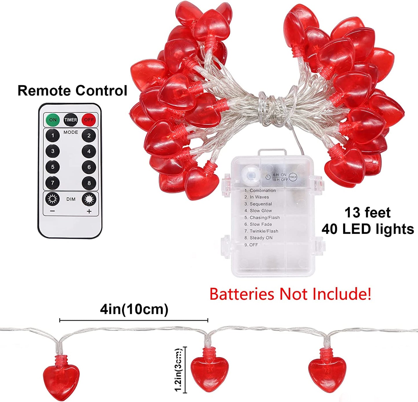 Valentine's Day Decorations, 13ft (Batteries Not Included)