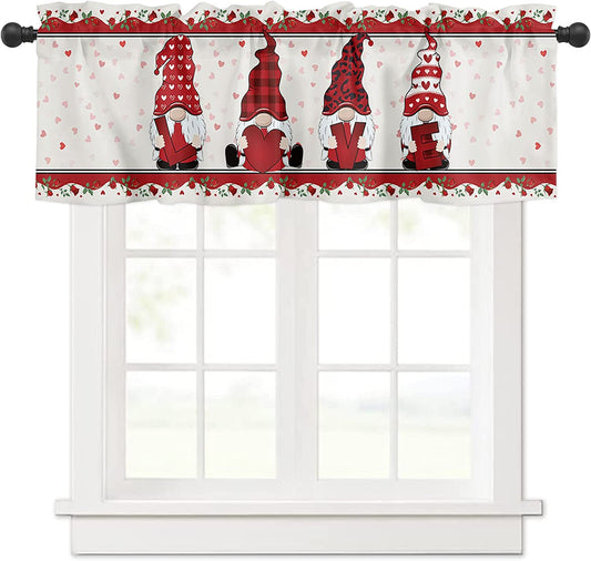 Romantic Gnome Valance Curtain for Kitchen Windows