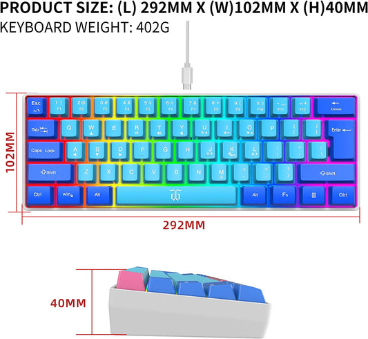 Ultra-compact RGB Mini Keyboard, (Blue-Weather)