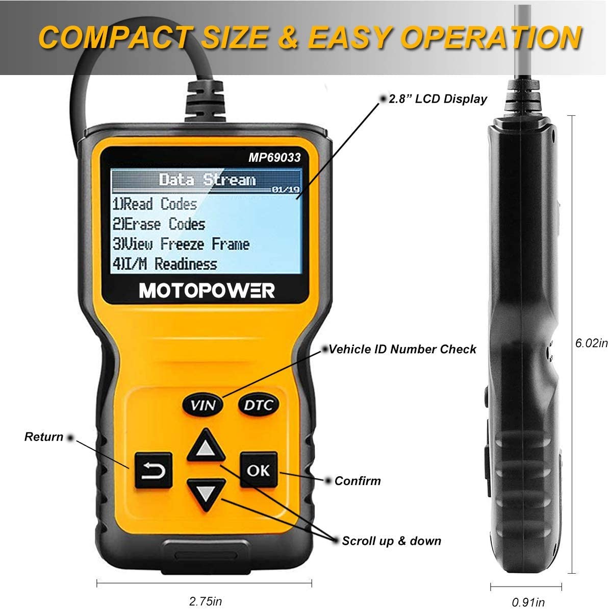 Engine Fault Code Reader, Yellow