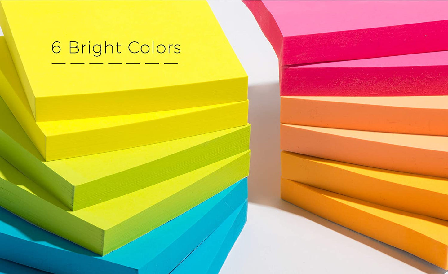 3x3 sticky notes, 6 colors