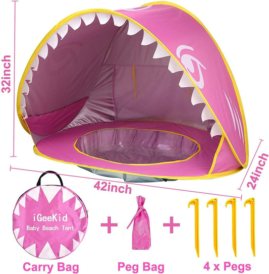 Baby Beach Tent, with Portable Sun Shelter, Pink