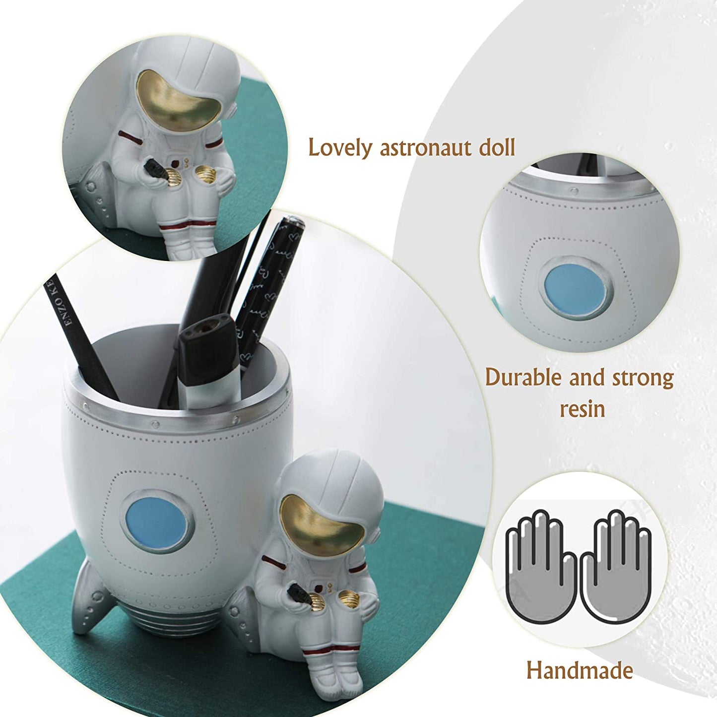 Pen Holder, Color:White, ‎6.69 x 5.43 x 4.76 inches