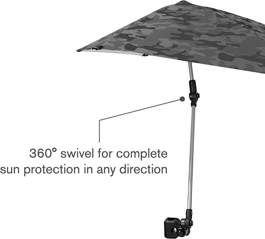 Adjustable umbrella with universal clamp, Grey Camo, Regular