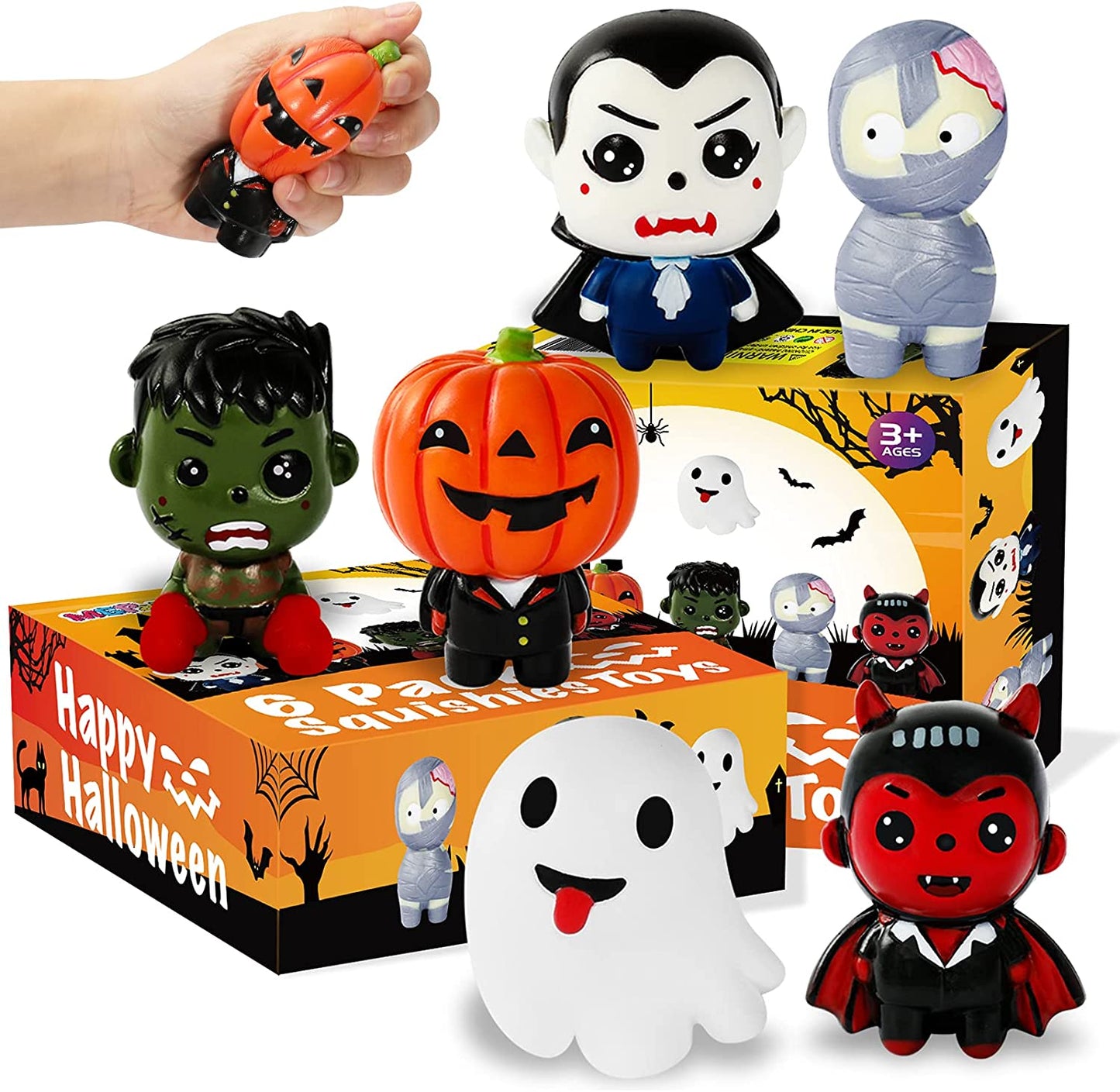 6 packs of Halloween squishy toys