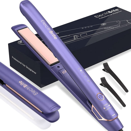 2-in-1 Hair Straightener, 1-Inch 3D Floating Plates, Purple