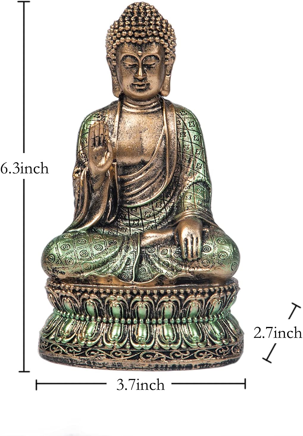 Buddha statues, Antique Green, resin, 0.5 punds