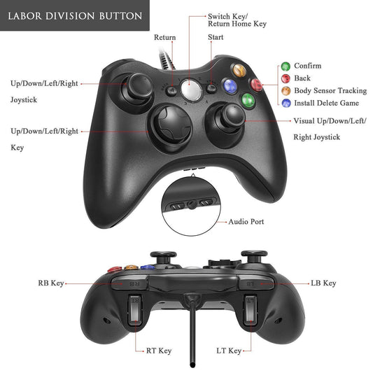 Wired controller, colour: black