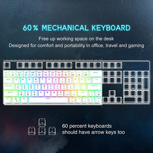 63-key mechanical keyboard, RGB backlight, (brown switch)