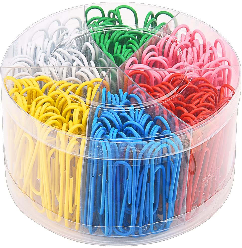 300 pieces of large colorful paper clips, 2 inches