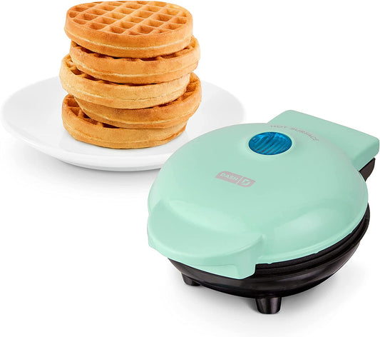 Mini Maker for Individual Waffles, 4-Inch, Aqua