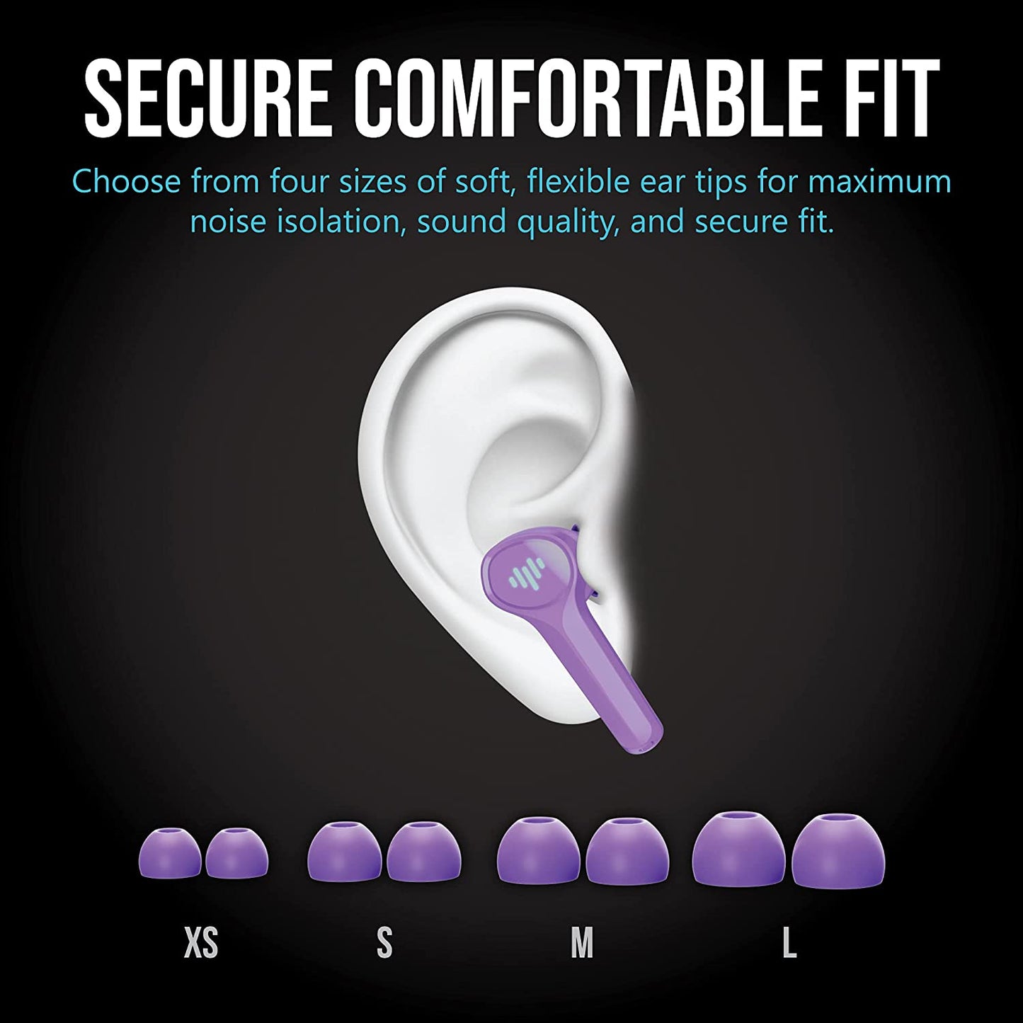 Bluetooth wireless headphones, with LED lights, (purple)