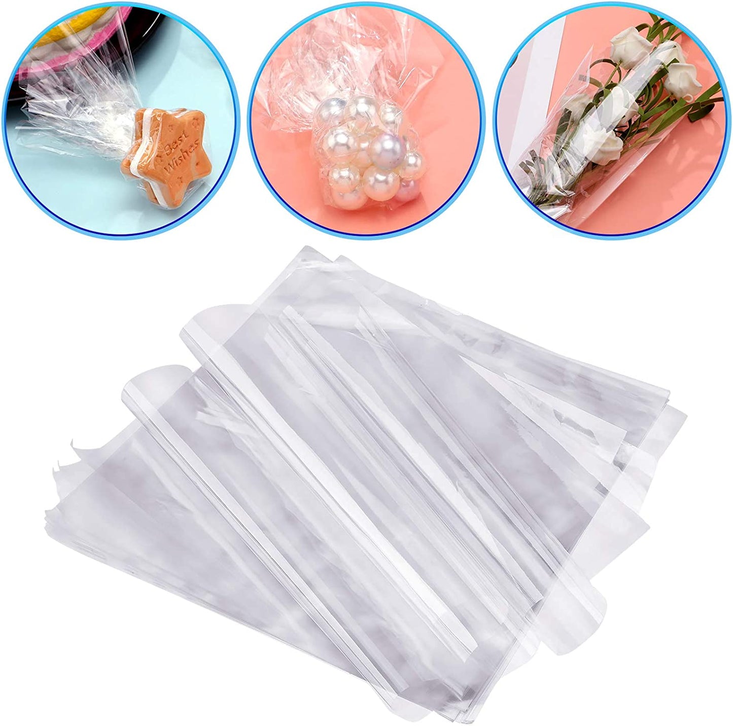 104 Cellophane Sheets, Clear Plastic Sheet, 7.5 x 7.5 inches