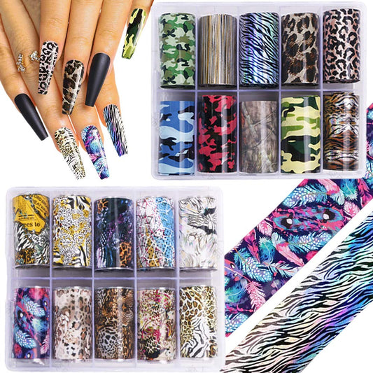 2 boxes of nail art decals of various styles