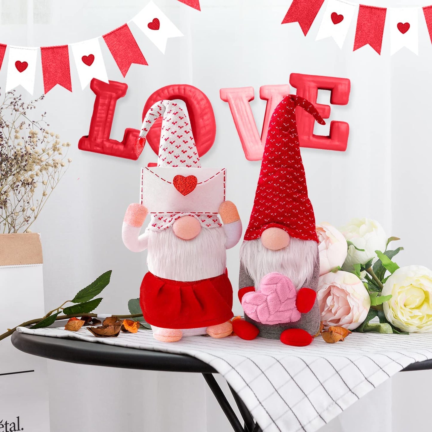 2 Pieces Valentine's Day Gnome Plush Ornaments