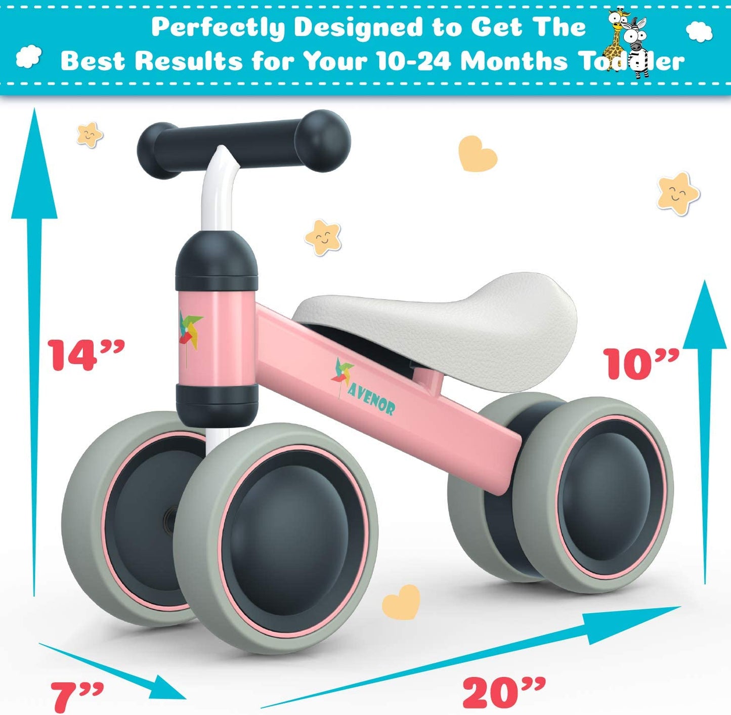 Bike without Pedals for Babies 6-24 Months, (Pink)