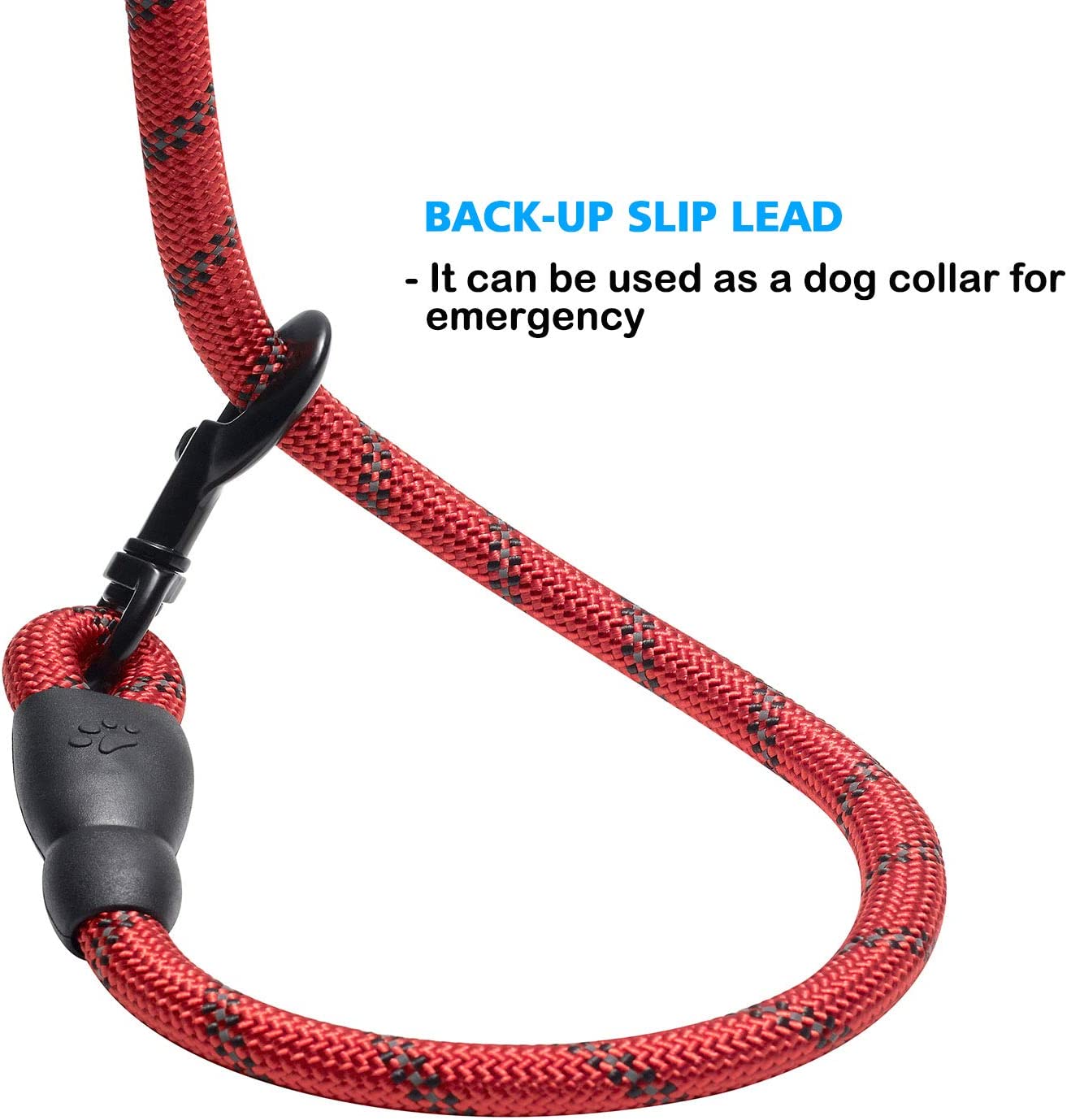 2 Pack 5ft Heavy Duty Dog Leash (Color: Black+Red)