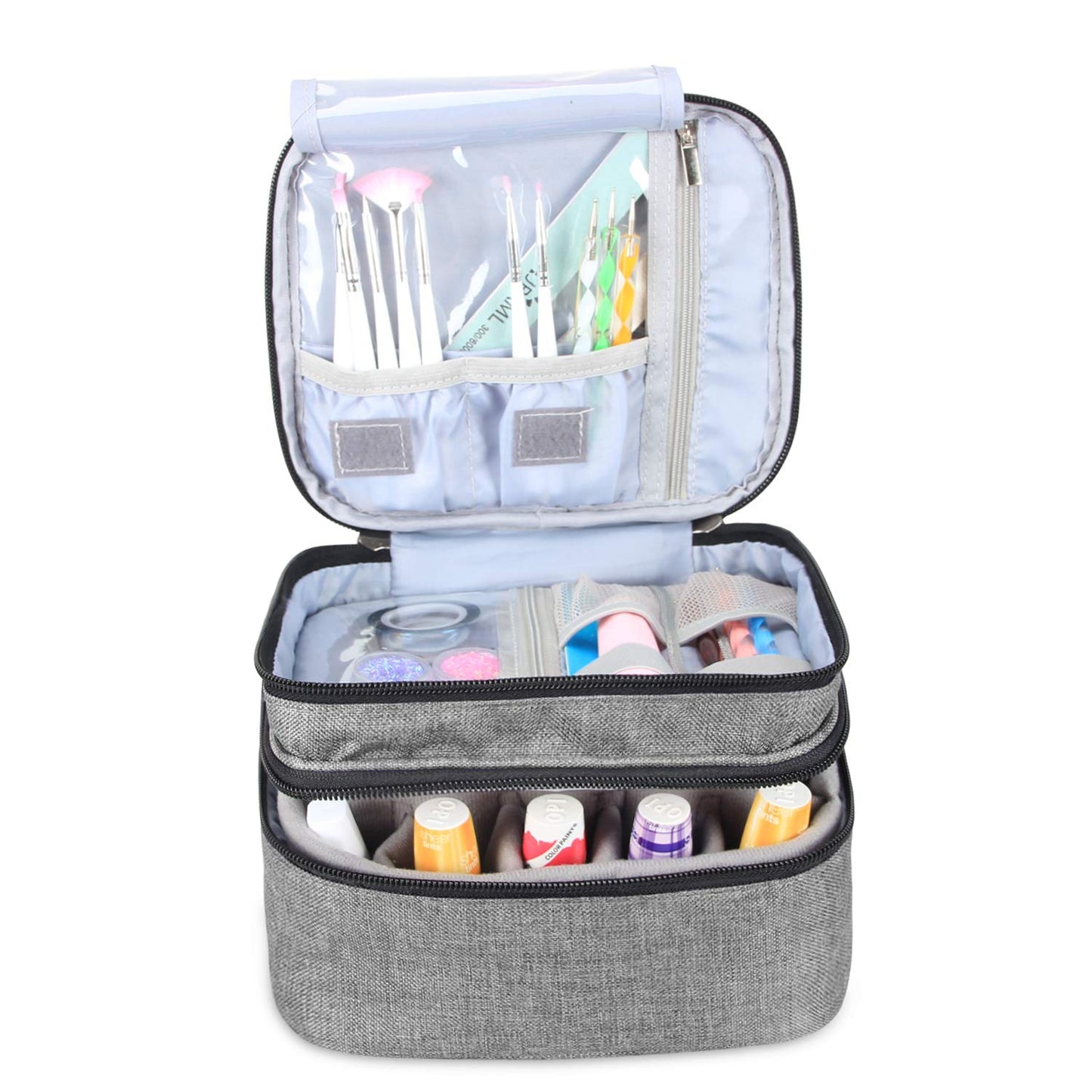 Nail Polish Case - Holds 20 Bottles (15ml - 0.5fl.oz) Gray