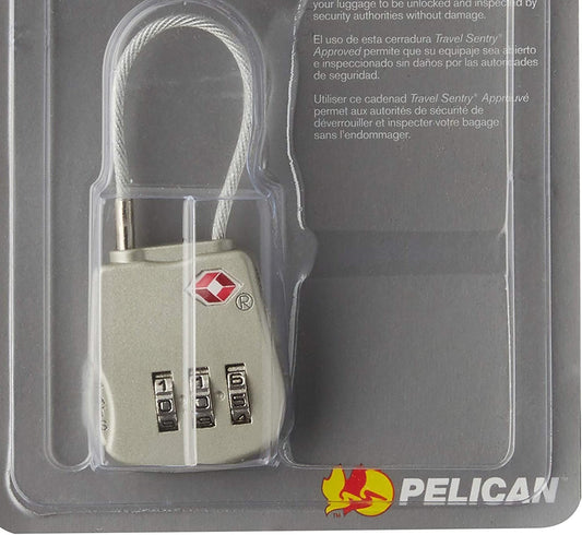 Travel Padlock, Keyed, Gray, 7 x 6.5 x 4.3 Inches, 1 Piece