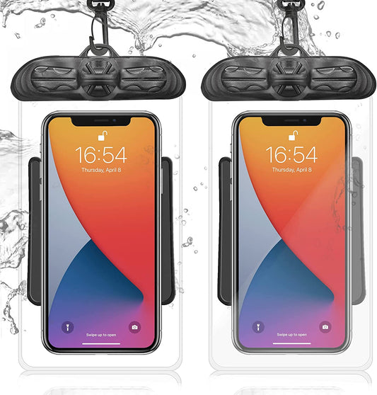 2-Pack waterproof phone cases, transparent