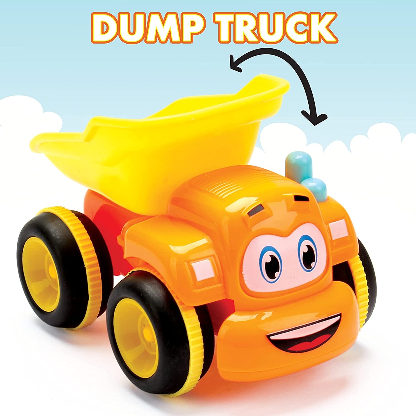 Cartoon Construction Vehicle, Orange Yellow With Accessories