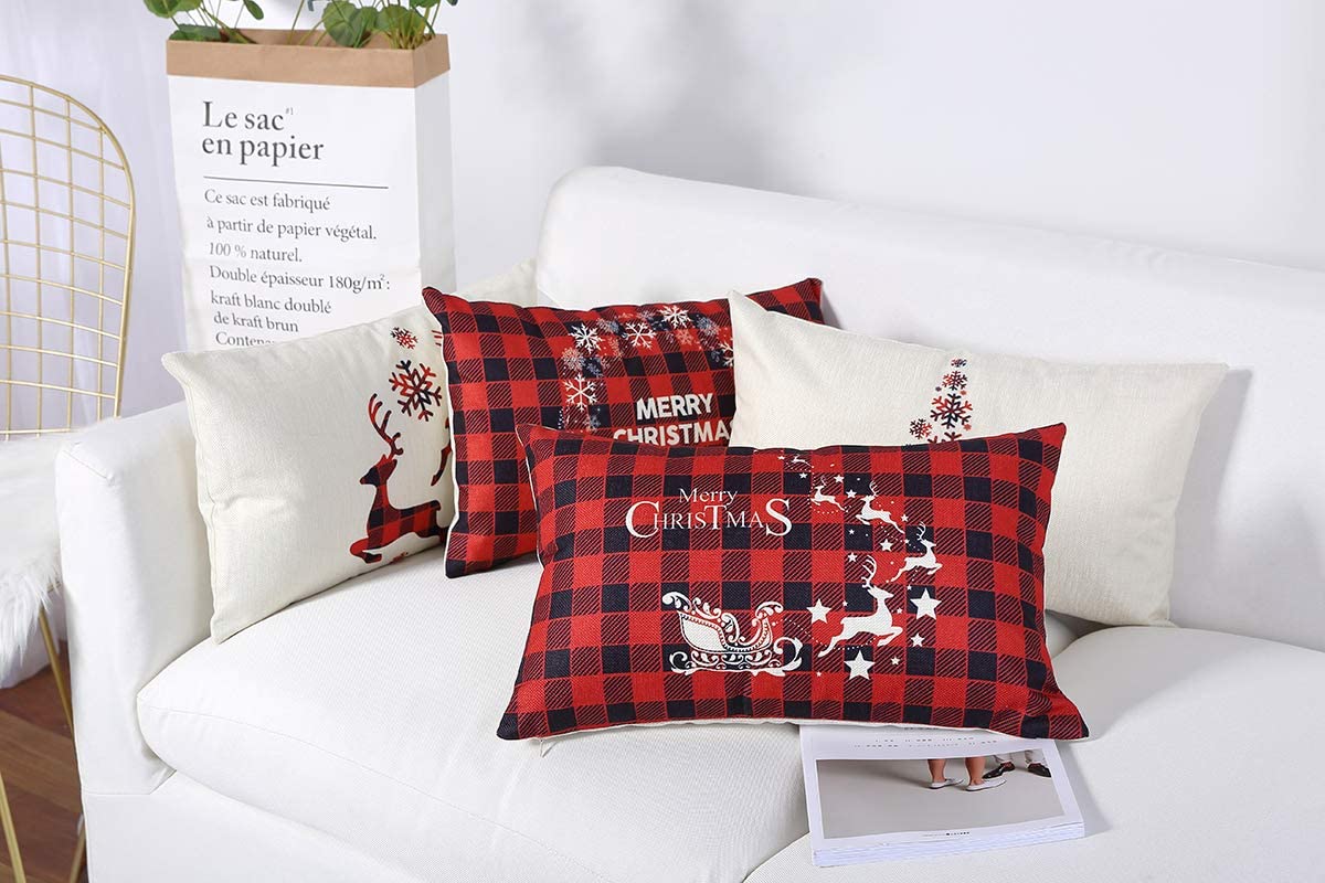 4 Christmas pillowcases, 12x20